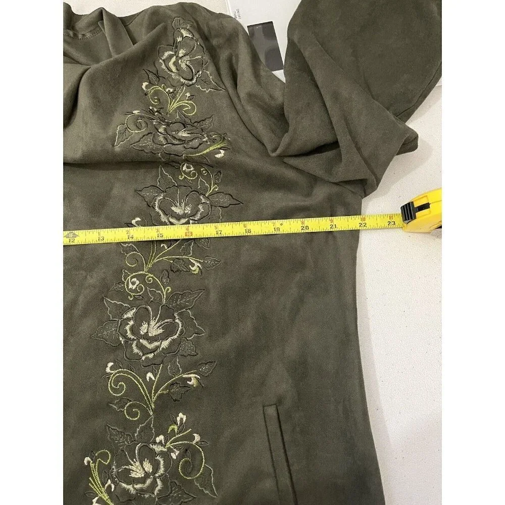 Chico's Olive Green Open-Front Utility Jacket